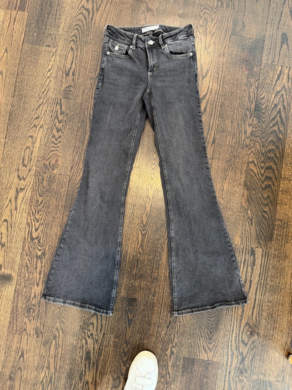 Garage Women's Washed Black Flare Jeans